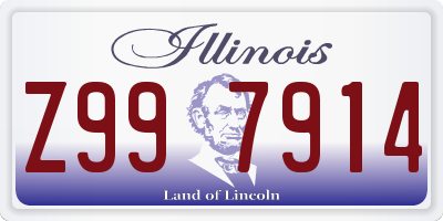 IL license plate Z997914