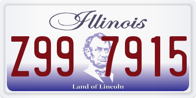 IL license plate Z997915