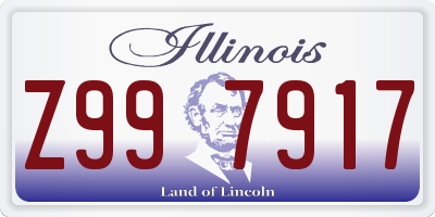 IL license plate Z997917