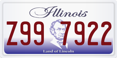 IL license plate Z997922