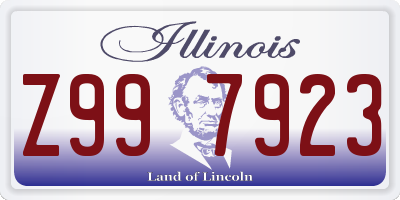 IL license plate Z997923