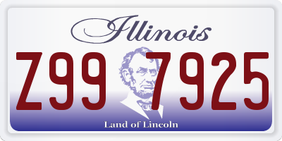 IL license plate Z997925