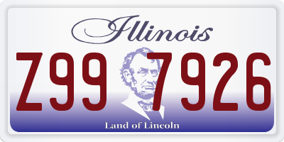 IL license plate Z997926