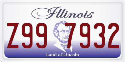 IL license plate Z997932