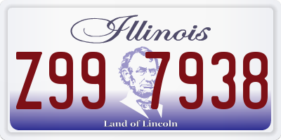 IL license plate Z997938