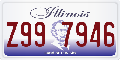 IL license plate Z997946