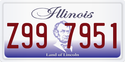 IL license plate Z997951