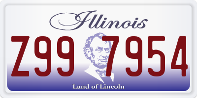 IL license plate Z997954