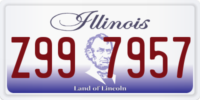 IL license plate Z997957