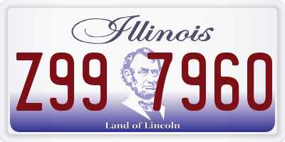 IL license plate Z997960