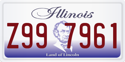 IL license plate Z997961