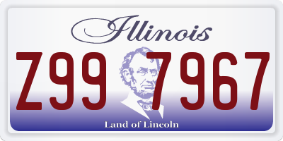 IL license plate Z997967