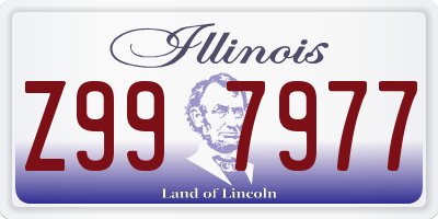 IL license plate Z997977