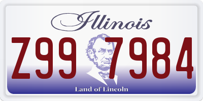 IL license plate Z997984