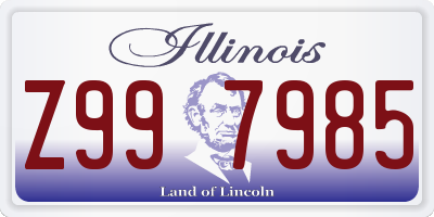 IL license plate Z997985