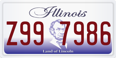 IL license plate Z997986