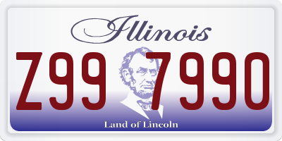 IL license plate Z997990