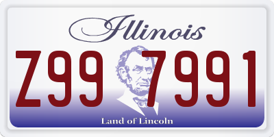 IL license plate Z997991