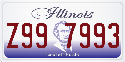 IL license plate Z997993