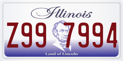 IL license plate Z997994