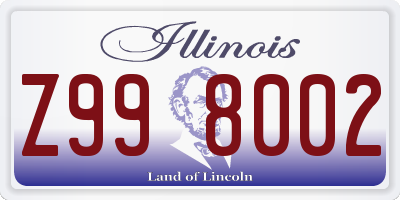 IL license plate Z998002