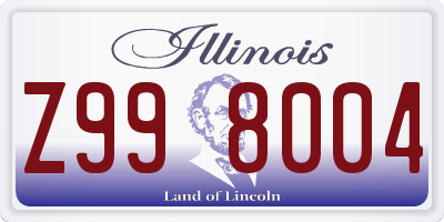 IL license plate Z998004