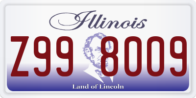 IL license plate Z998009