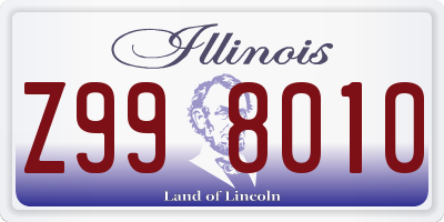 IL license plate Z998010