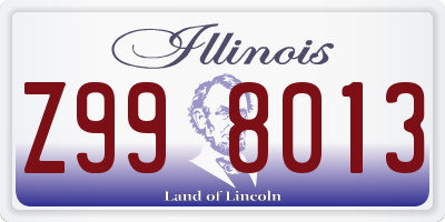 IL license plate Z998013