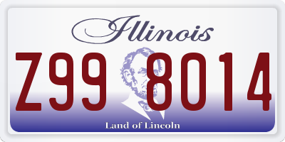 IL license plate Z998014