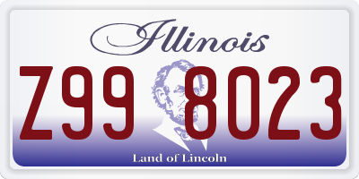 IL license plate Z998023