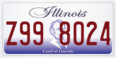 IL license plate Z998024