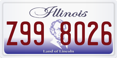 IL license plate Z998026