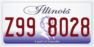 IL license plate Z998028