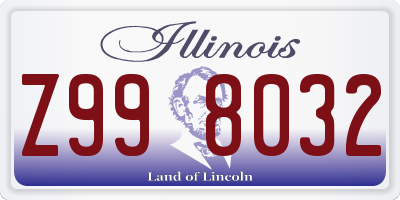 IL license plate Z998032