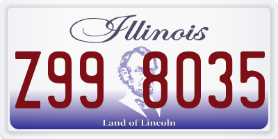 IL license plate Z998035