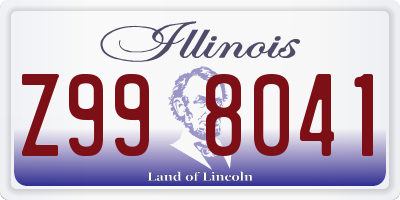 IL license plate Z998041