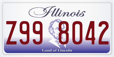 IL license plate Z998042