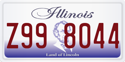 IL license plate Z998044