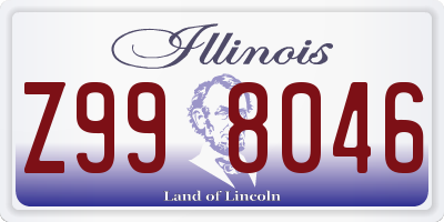 IL license plate Z998046