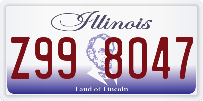 IL license plate Z998047