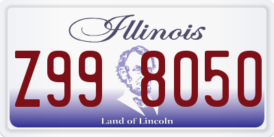 IL license plate Z998050