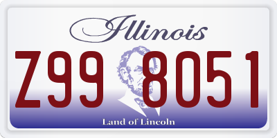 IL license plate Z998051