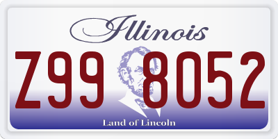 IL license plate Z998052