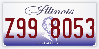 IL license plate Z998053