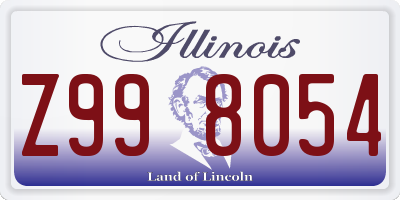 IL license plate Z998054