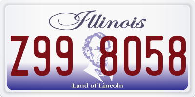 IL license plate Z998058