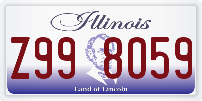 IL license plate Z998059