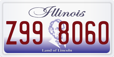 IL license plate Z998060