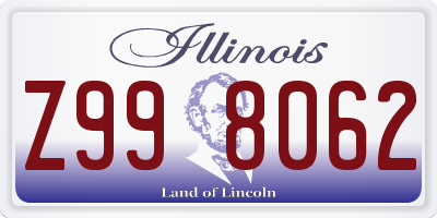 IL license plate Z998062